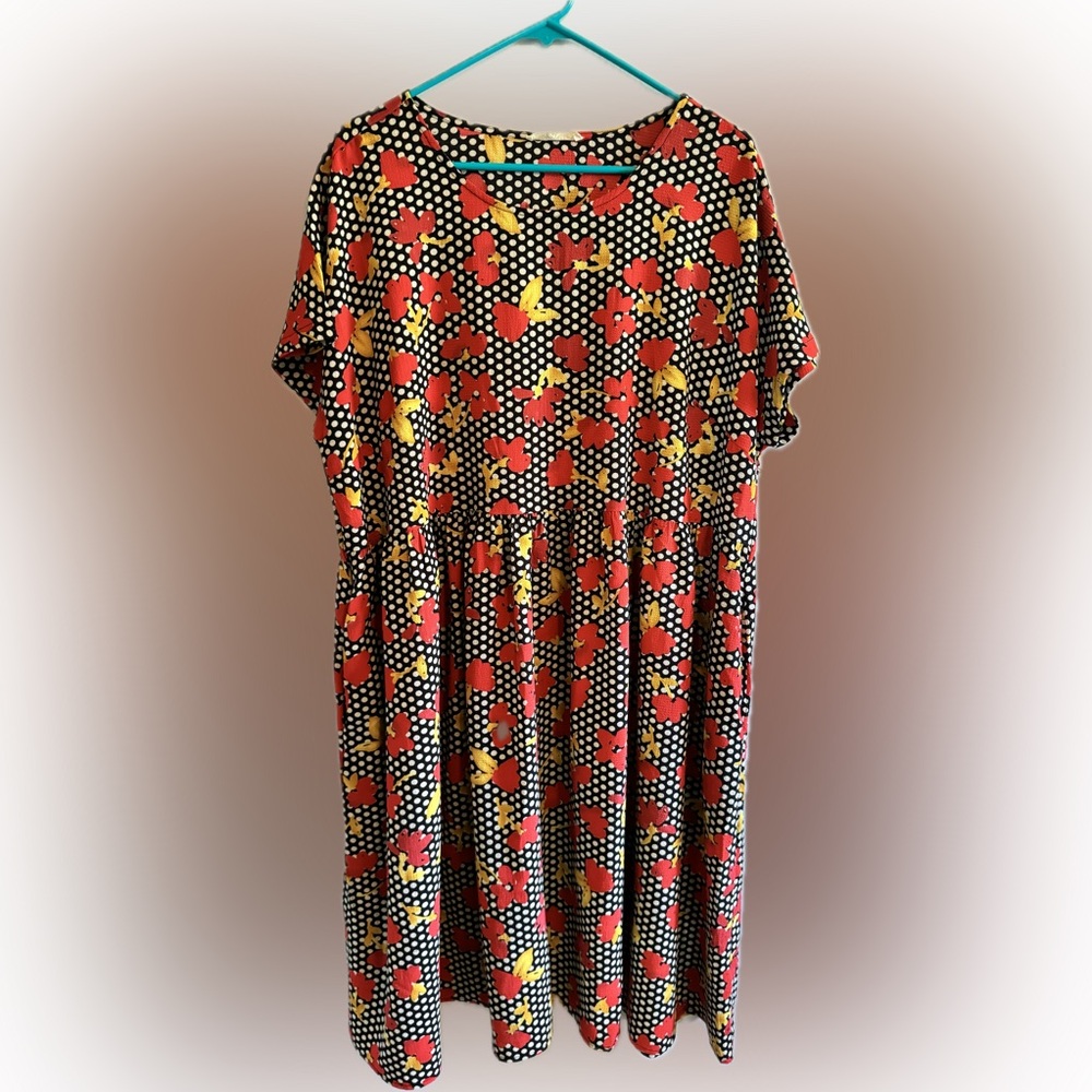 Loralette Black Polka Dot Floral Dress